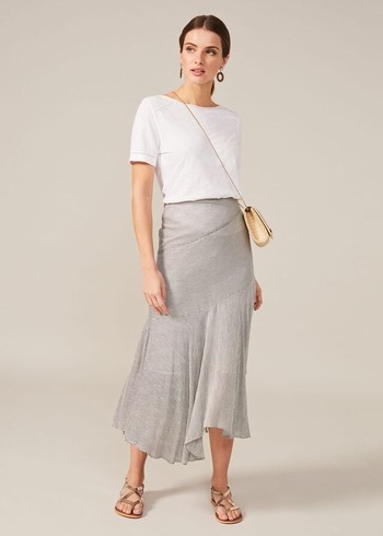 Phase Eight Tilia Stripe Skirts Dark Grey Australia | GJ4813592